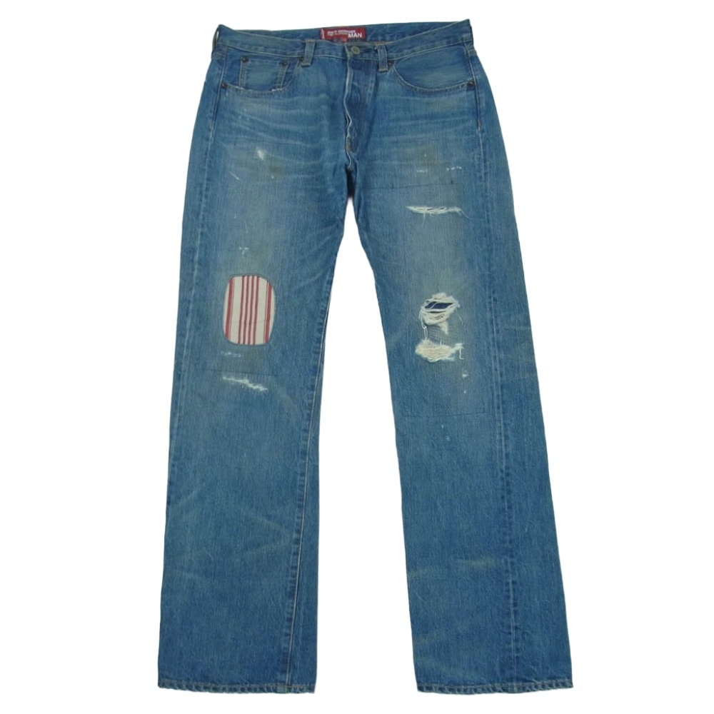 JUNYA WATANABE COMME des GARCONS MAN ジュンヤワタナベコムデギャルソンマン 20SS WE-P202 1947年モデル カスタマイズ リペア加工 綿デニム製品加工 パンツ W32 L32【中古】