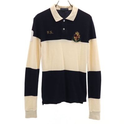 RALPH LAUREN ラルフローレン ボーダー 長袖 ポロシャツ ネイビー系