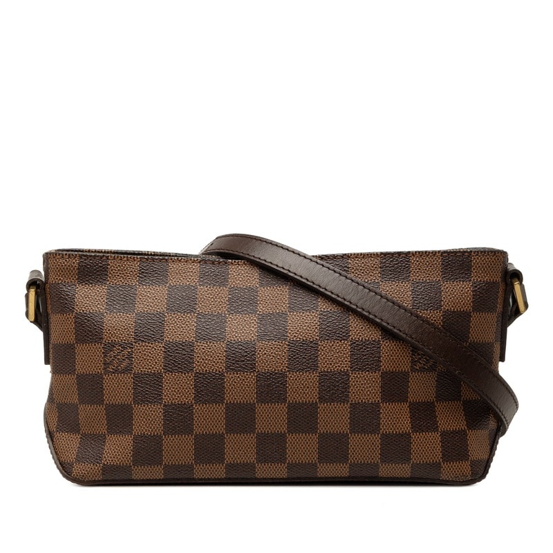 ルイ ヴィトン ダミエ トロター 斜め掛け ショルダーバッグ N48049 ブラウン PVC レザー レディース LOUIS VUITTON 中古