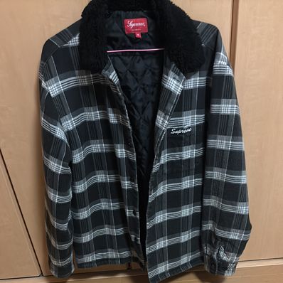 Supreme Faux Fur Collar Flannel Shirt "Black"