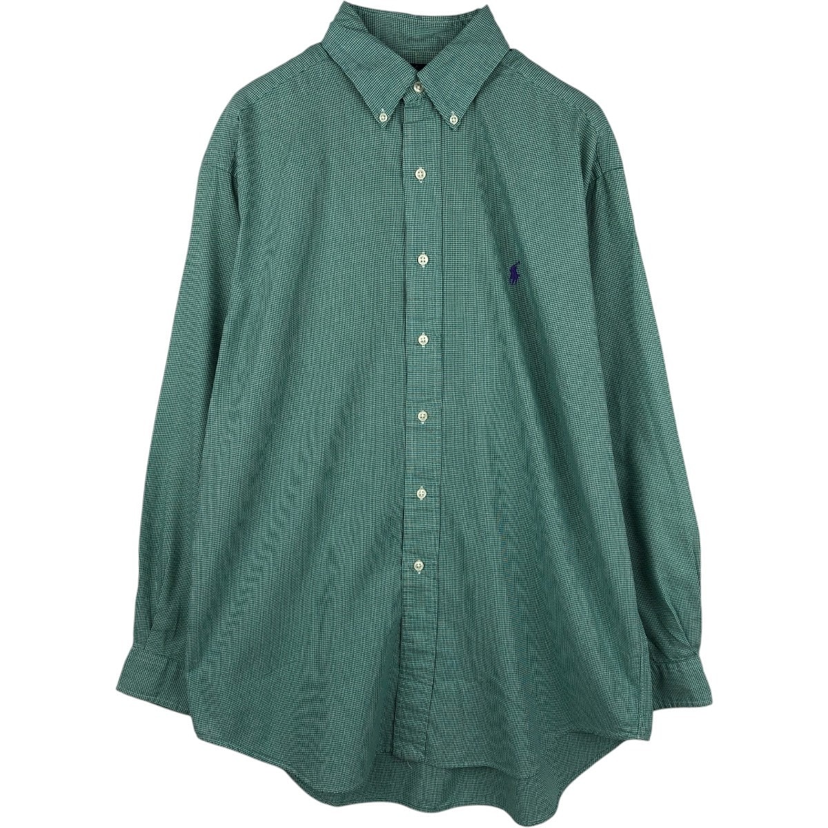 古着 ラルフローレン Ralph Lauren BLAKE 千鳥格子柄 長袖 ボタンダウンシャツ メンズM相当/eaa676708