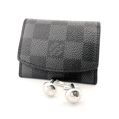 LOUIS VUITTON ブトン ドゥ マシェット クルー カフスリンクス M30986 ケース付き Ag925 シルバーカフス ダミエ 鑑定済み 正規品 ルイ・ヴィトン