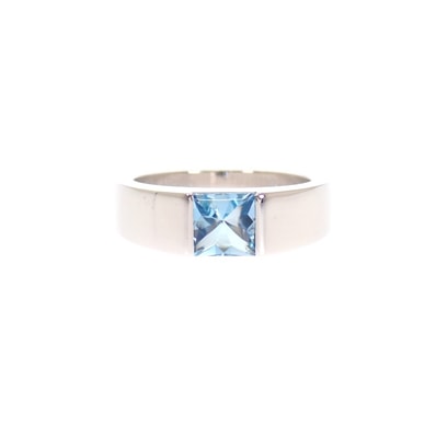 カルティエ CARTIER タンク 12号 B4036252 リング K18ホワイトゴールド アクアマリン #52 レディース【中古】【Aランク】