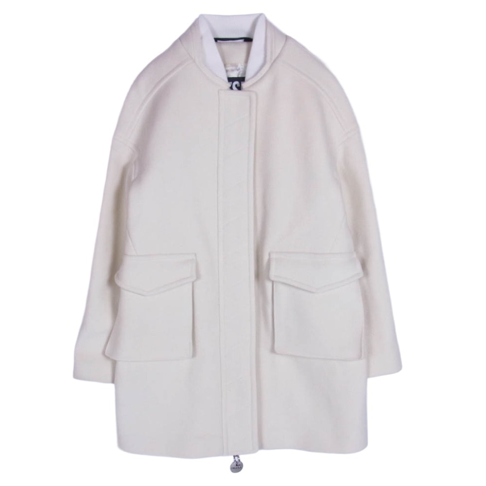 DIESEL ディーゼル コート A04155 W-LETHEA ウールコート アウター ジップ オフホワイト系 S【中古】