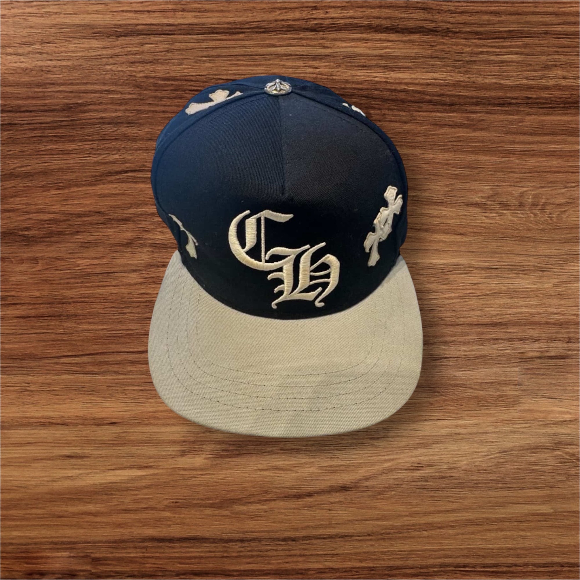 Chrome Hearts CH Hat Cross Patch Baseball Cap "Black/Grey/White"