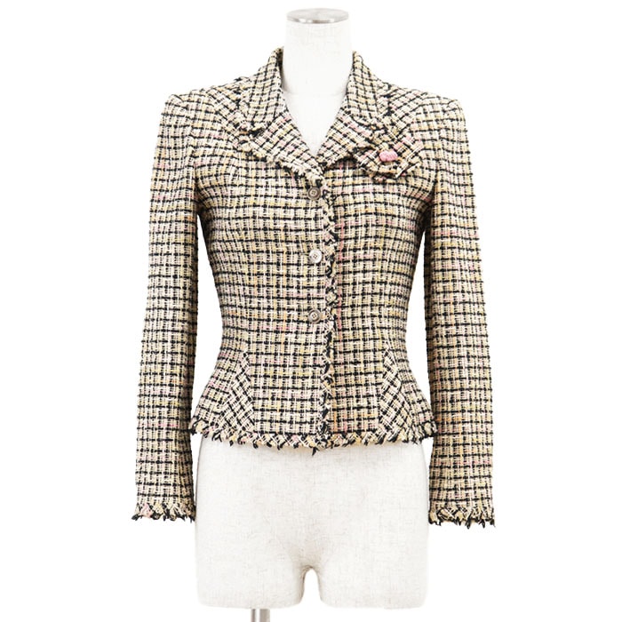 CHANEL ヴィンテージジャケット 極美品】CHANEL シャネル ヴィンテージ ツイードジャケット 03P P20982