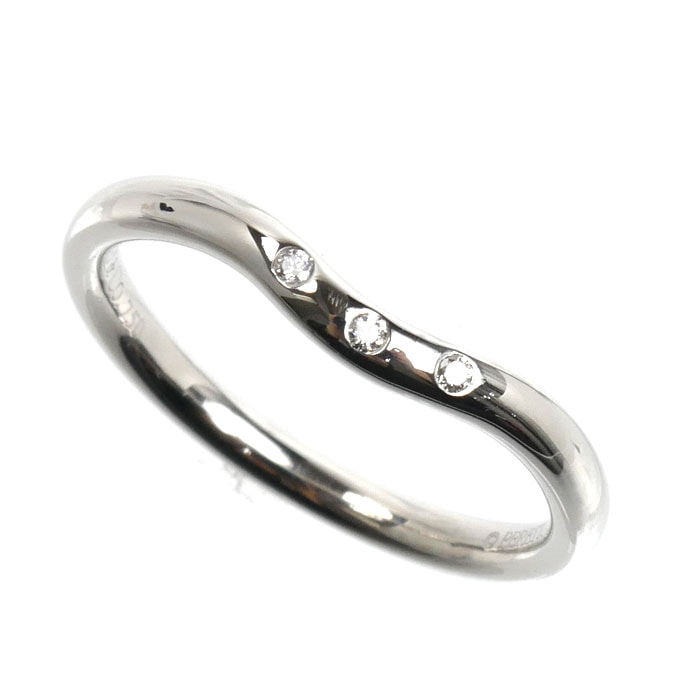 TIFFANY&Co. ティファニー K18WG ホワイトゴールド カーブドバンド 3PD リング・指輪 ダイヤモンド 10.5号 2.9g レディース【中古】【美品】