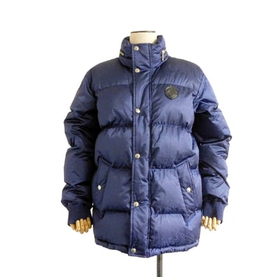 Berluti ベルルッティ スクリット ダウン 48 新ロゴ カリグラフィ フーディ パープルブルー クレスト エンブレム ダークインディゴ ダウンジャケット R21OBL110