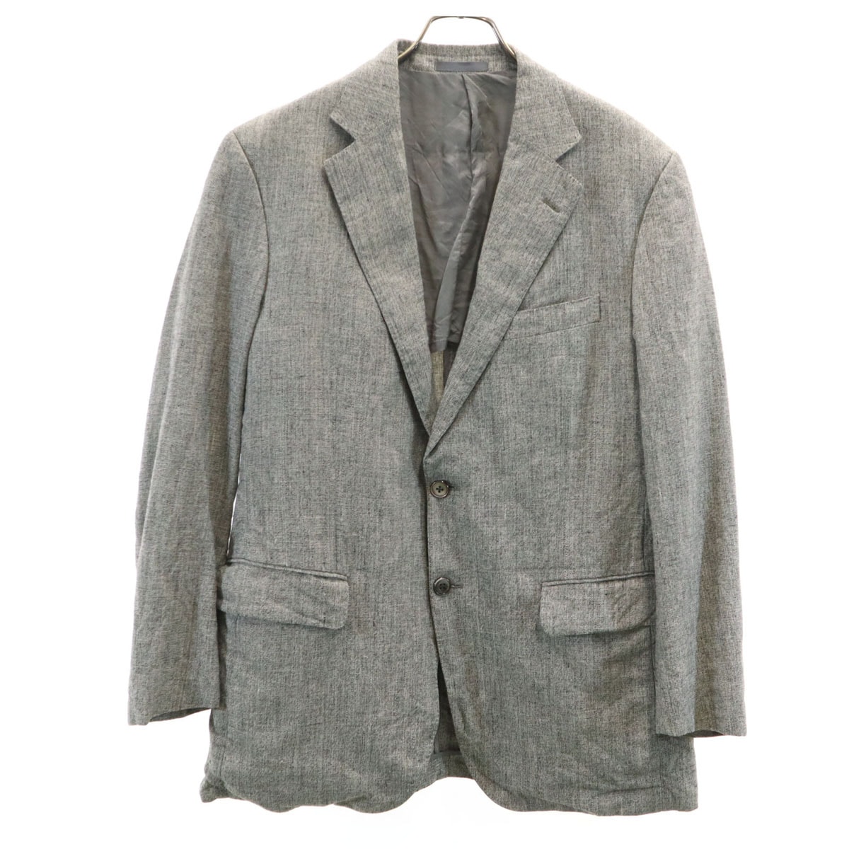 BURBERRY LONDON バーバリーロンドン 日本製 リネンブレンド テーラードジャケット AB6 グレー 三陽商会