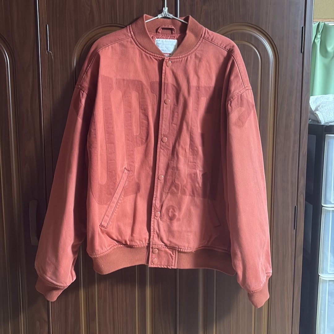 Supreme Washed Knockout Denim Varsity Jacket "Rust"