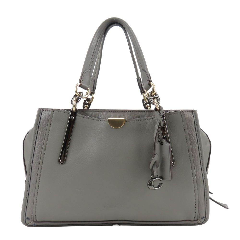 【中古】 コーチ ハンドバッグ ドリーマー 33084 レザー グレー チャーム付き カジュアル 普段使い レディース 女性 COACH