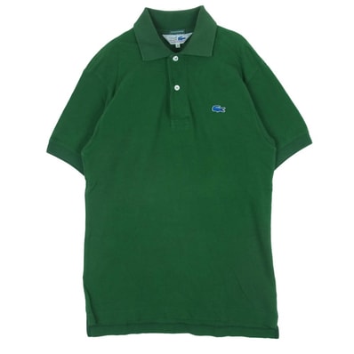 LACOSTE ラコステ EXCLUSIVE EDITION CHEMISE ロゴワッペン 半袖 ポロシャツ グリーン系 2【中古】