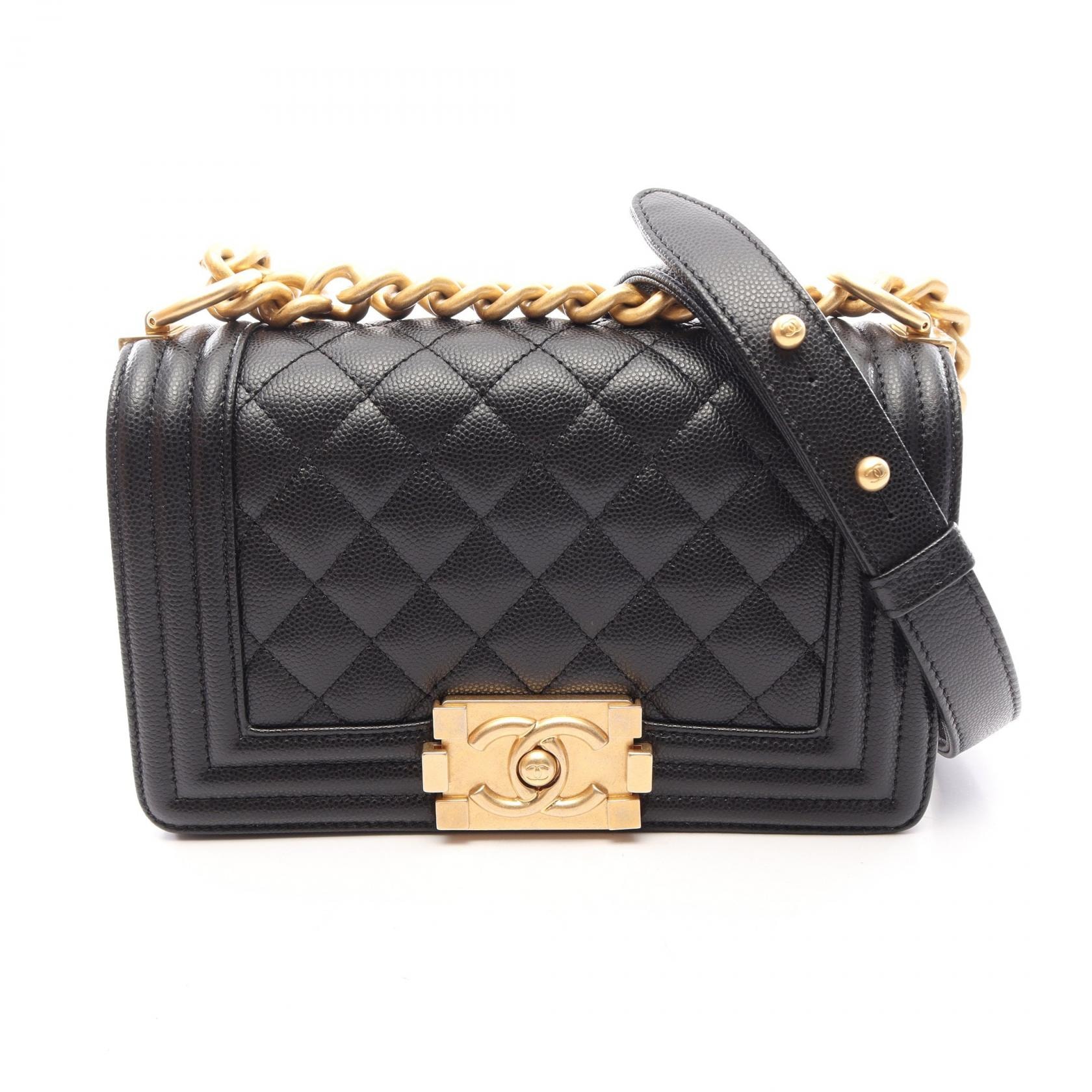 シャネル CHANEL ボーイシャネル スモール ショルダーバッグ バッグ キャビアスキン(グレインドカーフ) レディース ブラック系 【中古】