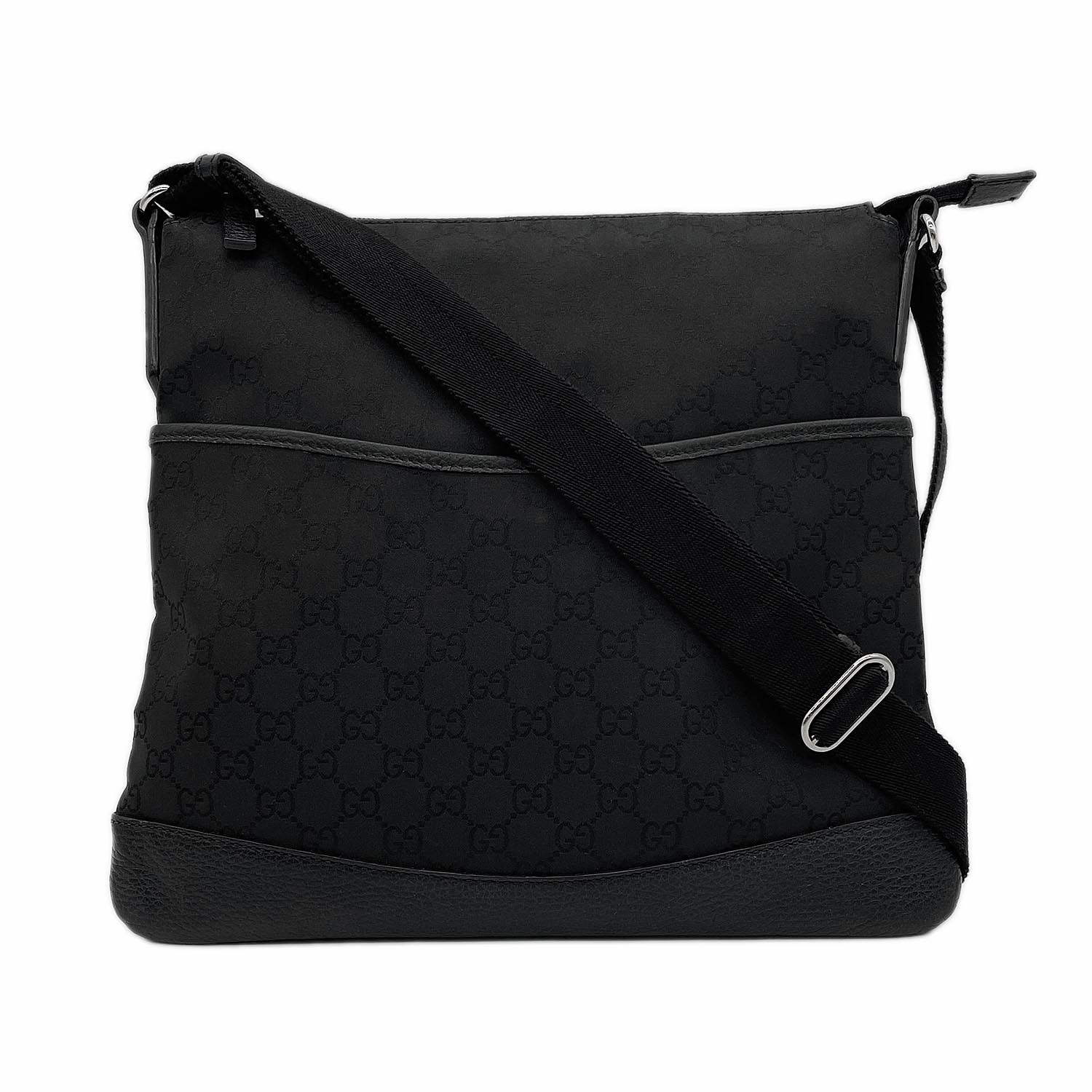 GUCCI グッチ GGキャンバス ショルダーバッグ 訳アリ 374414 キャンバス レザー ブラック ユニセックス 【中古】