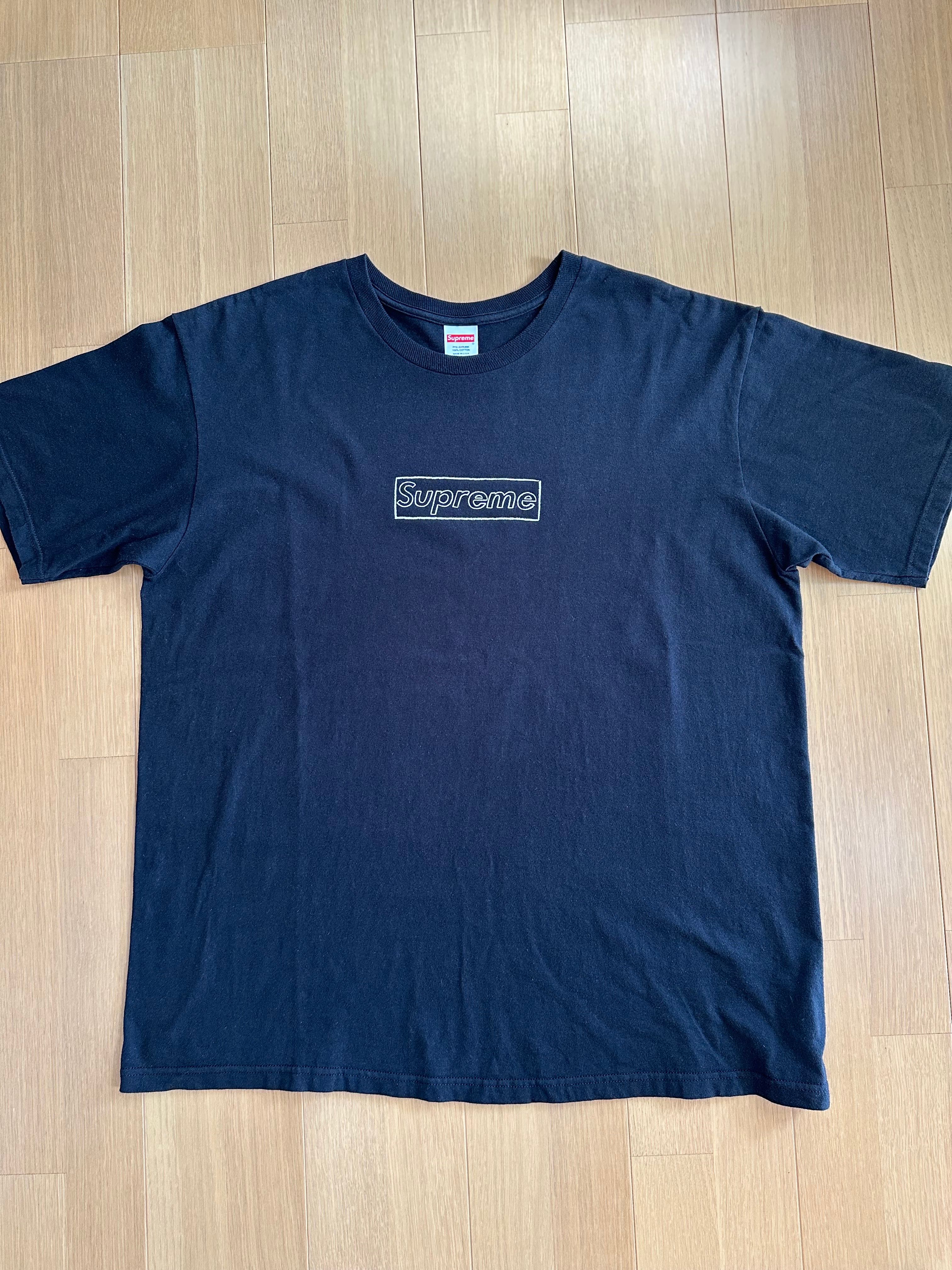 Supreme KAWS Chalk Logo Tee "Black"
