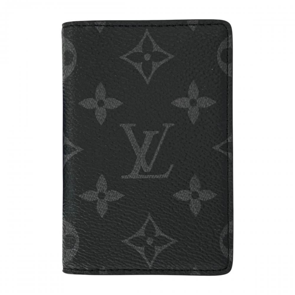 LOUIS VUITTON ルイヴィトン カードケース モノグラム・エクリプス オーガナイザー・ドゥ ポッシュ スタイリッシュ M61696 ブラック 黒 グレー メンズ 約55g 美品【中古品】