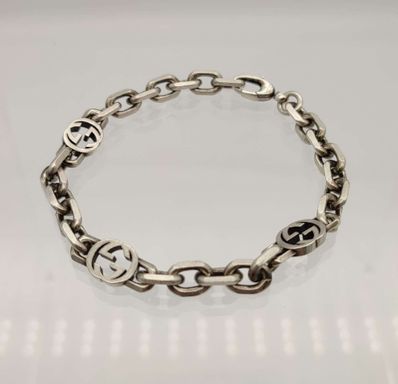 GUCCI Silver Bracelet With Interlocking G