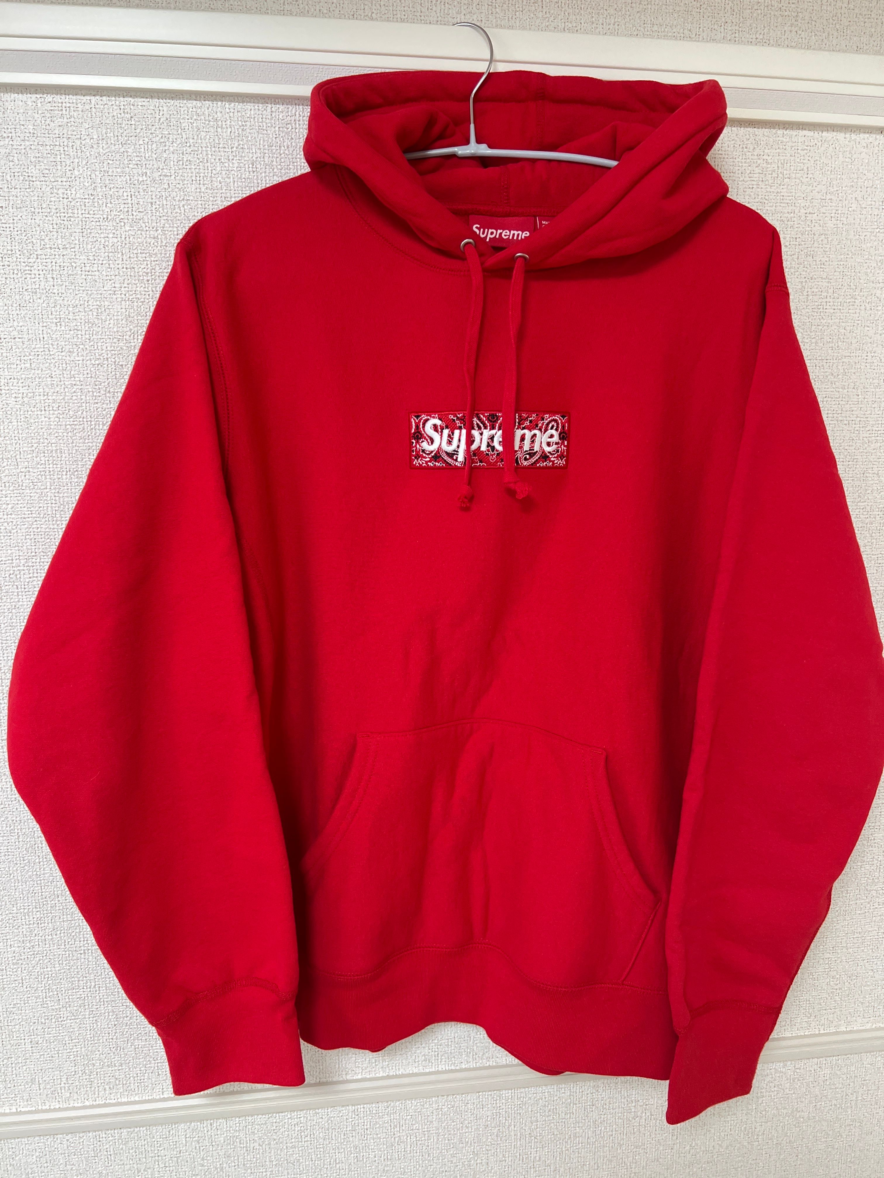Supreme Bandana Box Logo Hooded Sweatshirt "Red"