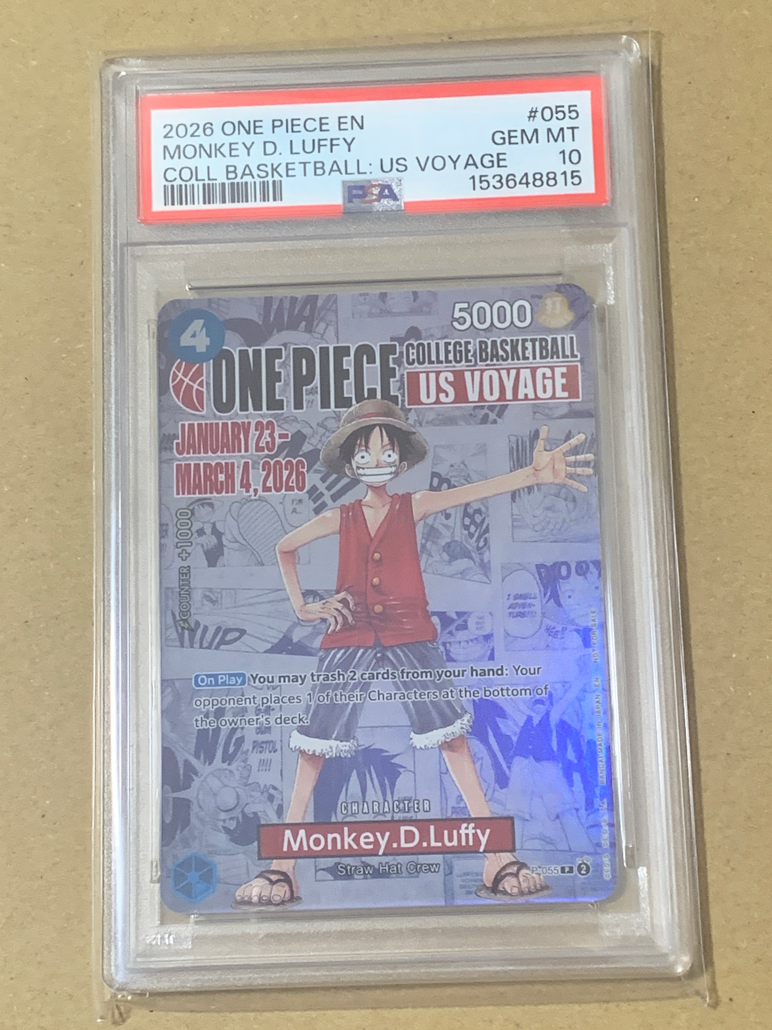 PSA10】モンキー・D・ルフィ：P (開封済) [P-055]【英語版
