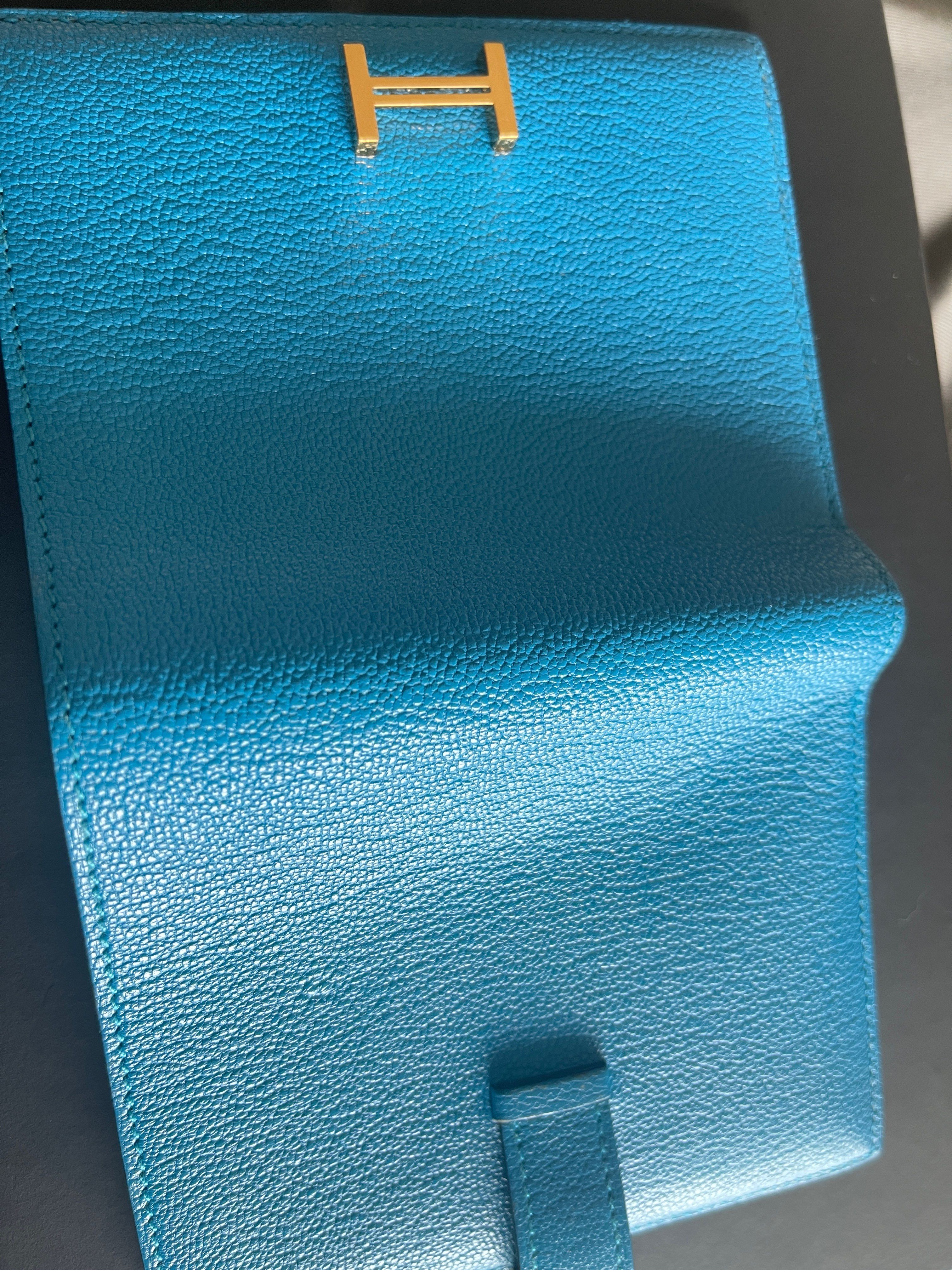Hermes Bearn Compact Wallet "Blue”