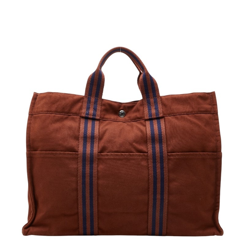 エルメス フルートゥMM トートバッグ ブラウン キャンバス レディース HERMES 【中古】