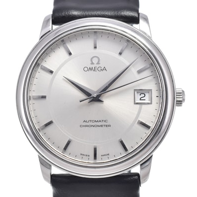 オメガ OMEGA 4800.31.01/168.1050 デビル プレステージ Cal.1120 デイト シルバー 自動巻き メンズ 良品 腕時計 O#148822
