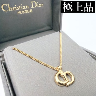 【極上品】Christian Dior クリスチャンディオール CDロゴ ネクタイ タイチェーン メンズ ゴールド アクセサリー