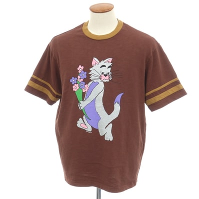 【中古】シュプリーム Supreme 2026年秋冬 Glitter Cat S/S Top コットン 半袖Tシャツ ブラウン【サイズM】【メンズ】