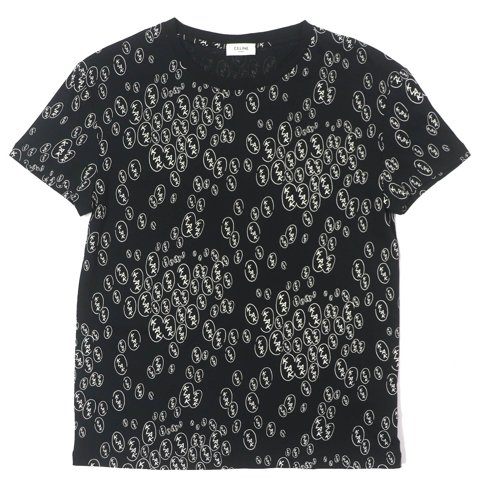 極美品 セリーヌ クリスチャンマークレー 半袖Tシャツ ブラック ホワイト メンズ S