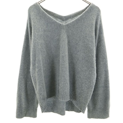 JOURNAL STANDARD L'ESSAGE ジャーナルスタンダード レサージュ カシミヤ100% 長袖 Vネック セーター グレー ニット