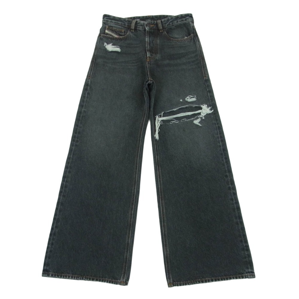 DIESEL ディーゼル D-Rise ディーライズ ダメージ デニム パンツ コットン グレー系 W26 L30【中古】