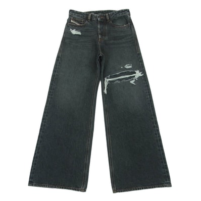 DIESEL ディーゼル D-Rise ディーライズ ダメージ デニム パンツ コットン グレー系 W26 L30【中古】