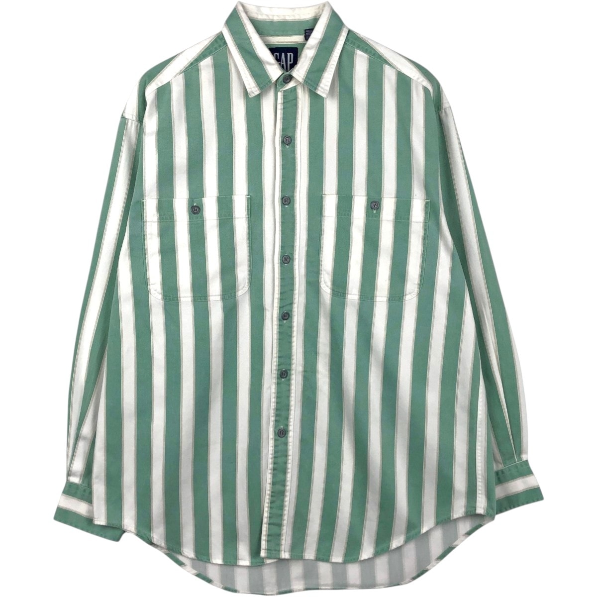 古着 90年代 ギャップ GAP オールドギャップ マルチストライプ 長袖 コットンストライプシャツ メンズM相当 ヴィンテージ/eaa666207