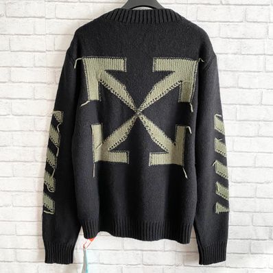 新品 off-white ロゴ ニット セーター オフホワイト