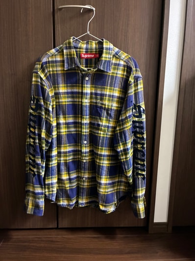 Supreme Old English Plaid Flannel Shirt "Navy"