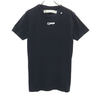 OFF-WHITE オフホワイト ポルトガル製 バックプリント 半袖 Tシャツ XXS ブラック MAIN LABEL