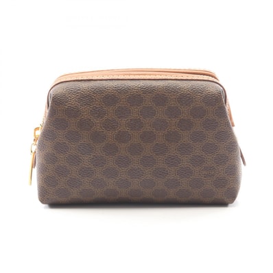 セリーヌ CELINE マカダム ポーチ バッグ レザー PVC レディース ブラウン系 【中古】