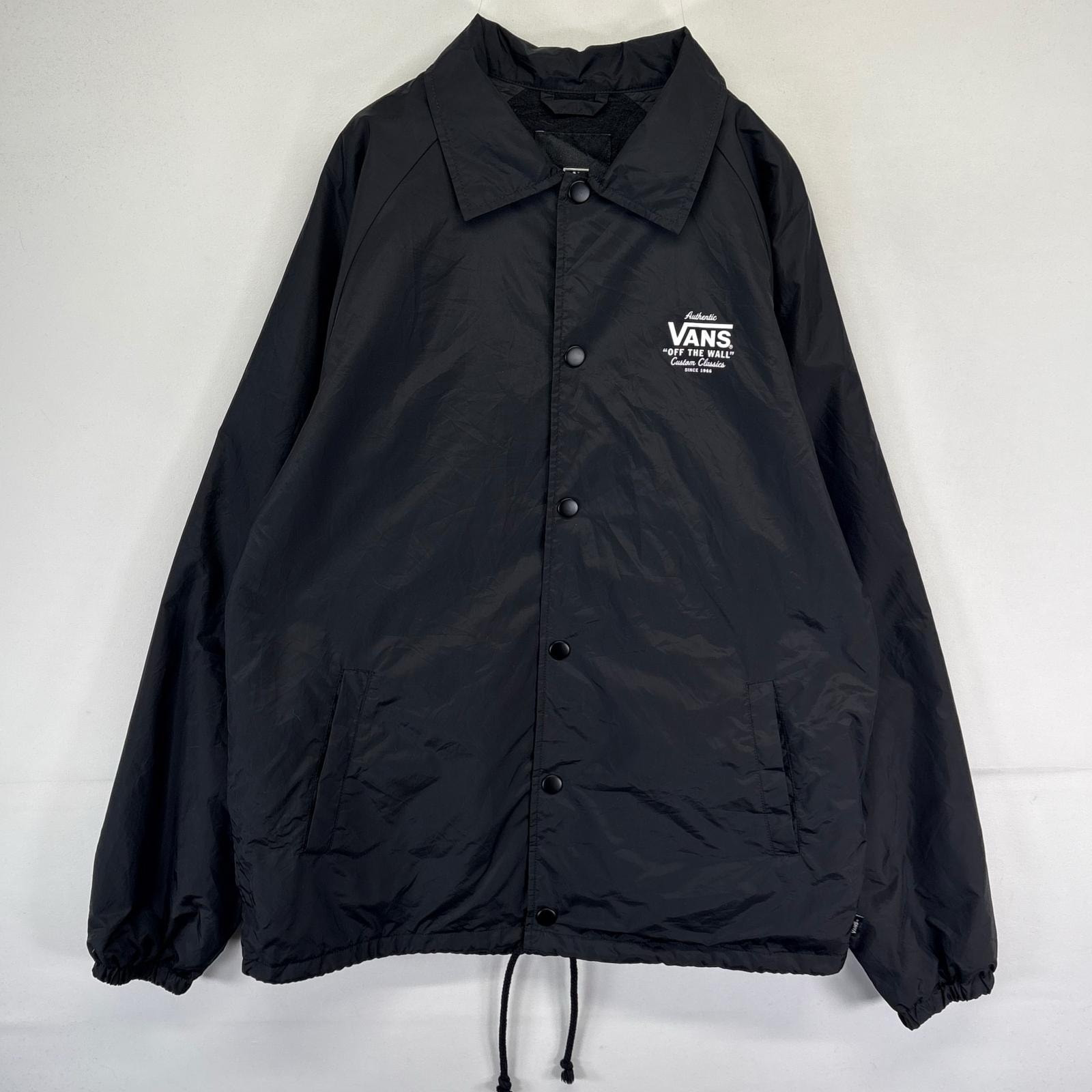 古着 バンズ VANS ジャケット コーチ ストリート ワンポイントロゴ ロゴデザイン M  ブラック系 メンズ