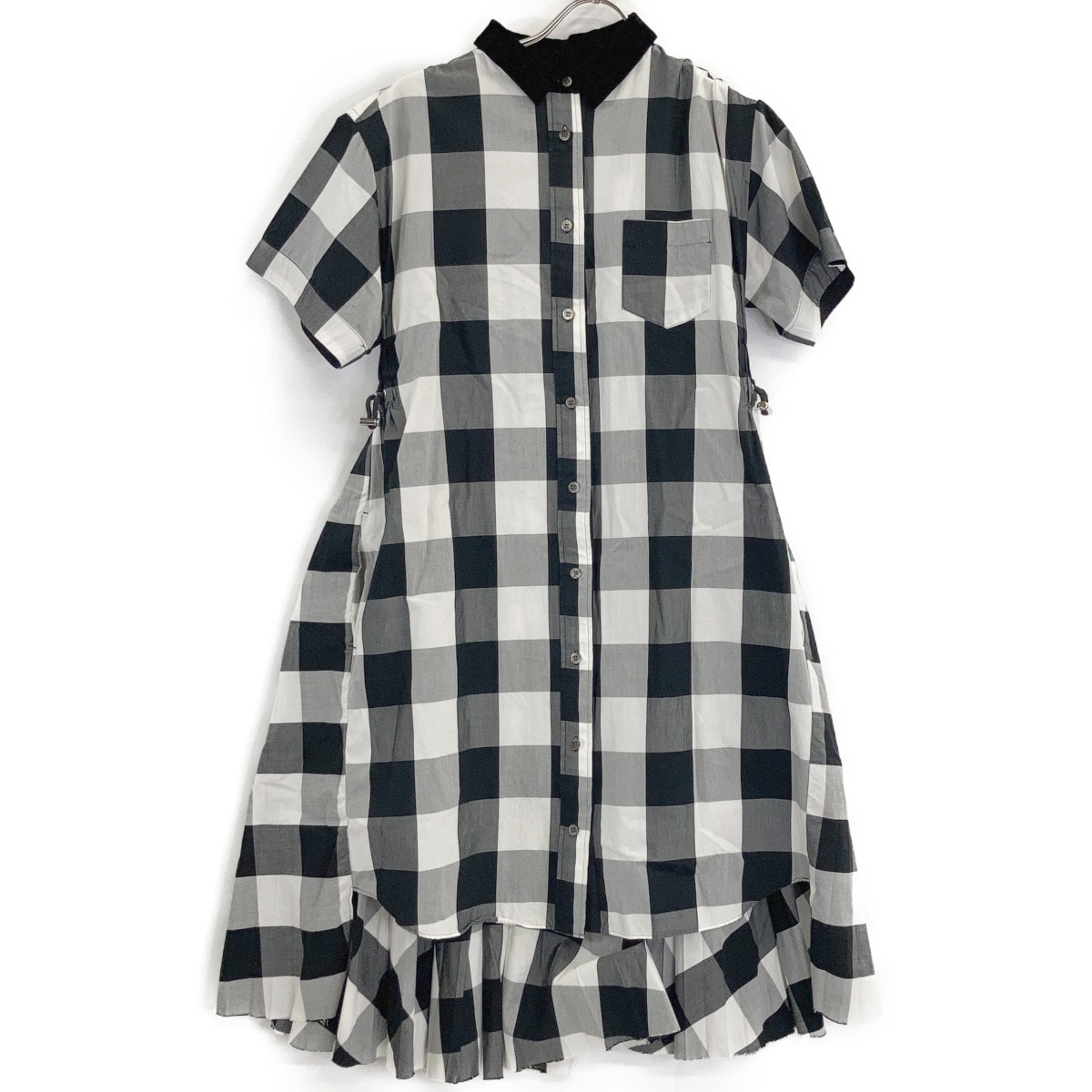 サカイ 18AW 18-03984 グレー チェック 半袖 ワンピース 3