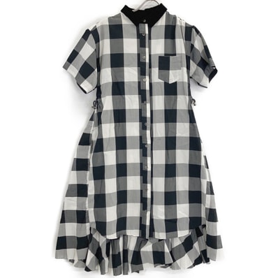 サカイ 18AW 18-03984 グレー チェック 半袖 ワンピース 3