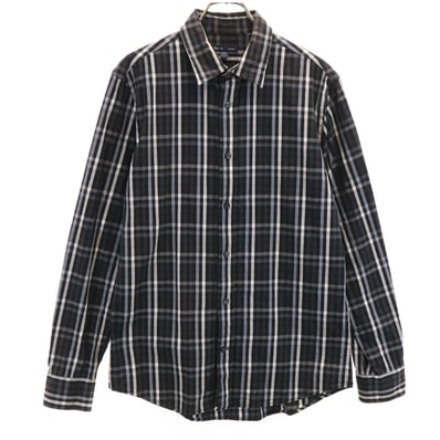GAP ギャップ チェック柄 長袖 コットンシャツ S ブラック