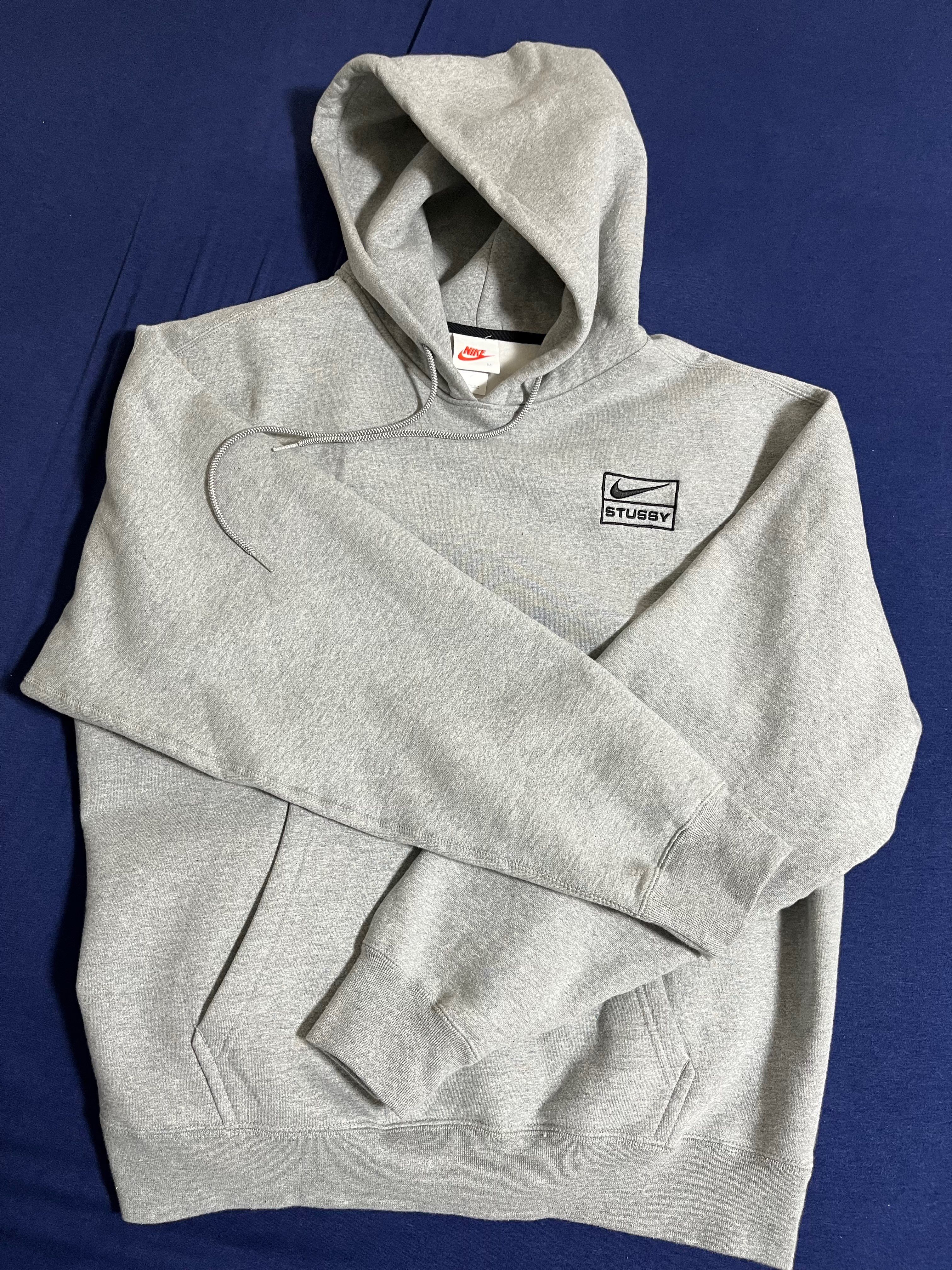 Stussy × Nike NRG Washed Hoodie (US Size) "Grey" DJ9488-063