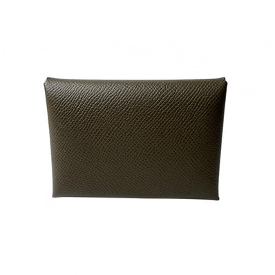 新品 エルメス HERMES カルヴィ デュオ コインケース K刻印 ヴェールロデン エプソン レディース