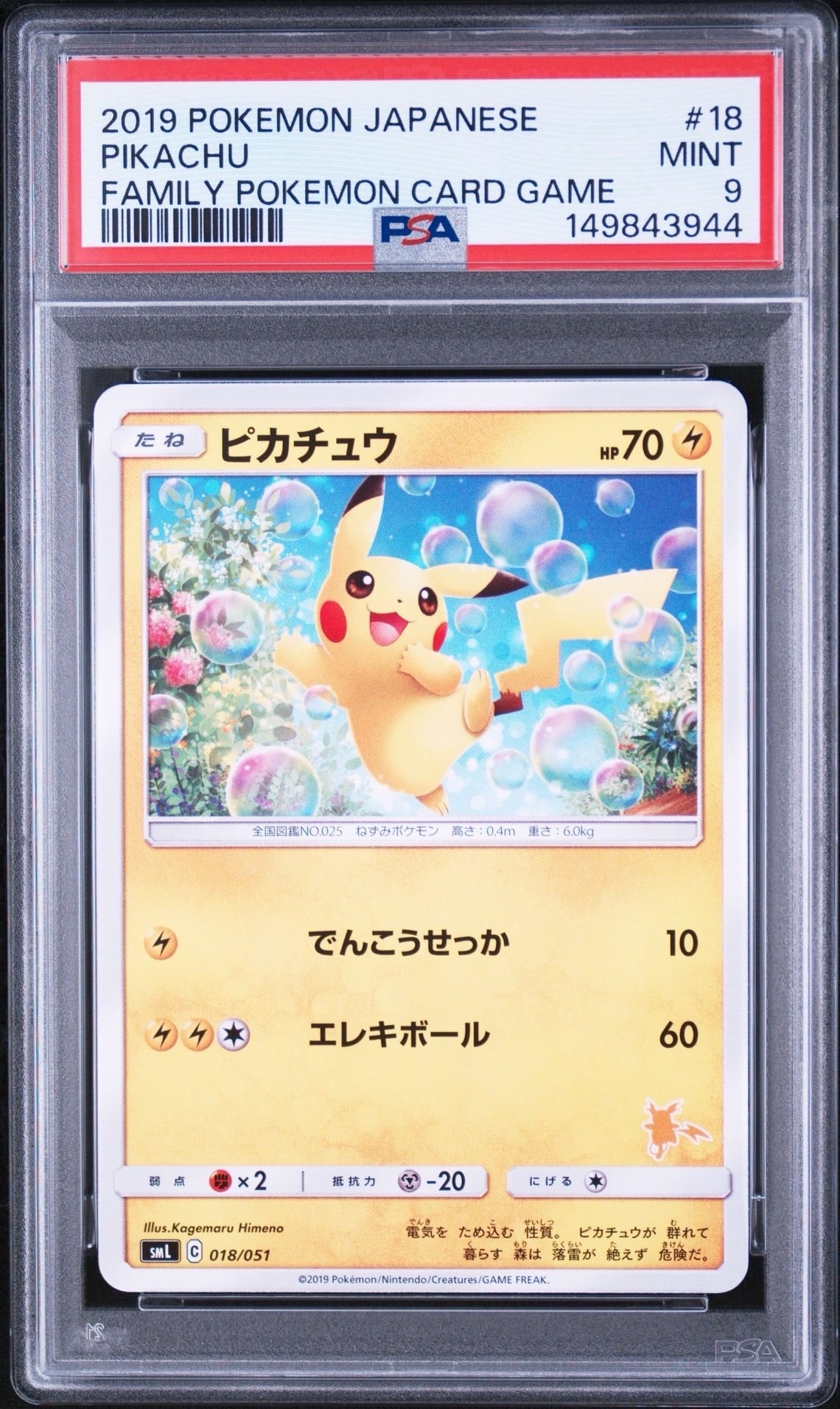 PSA10】ピカチュウ (15)[SML 018/051](サン&ムーン「ファミリー