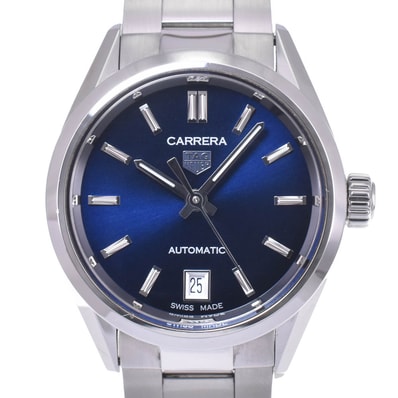 値下 タグホイヤー TAG HEUER WBN2411.BA0621 カレラ キャリバー9 デイト 自動巻き レディース 美品 箱・保証書付き H#142412