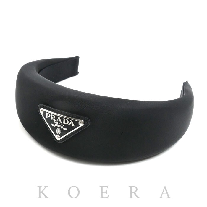 PRADA プラダ ナイロン カチューシャ トライアングルロゴ ヘアアクセサリー 1IH016 レディース【中古】【美品】