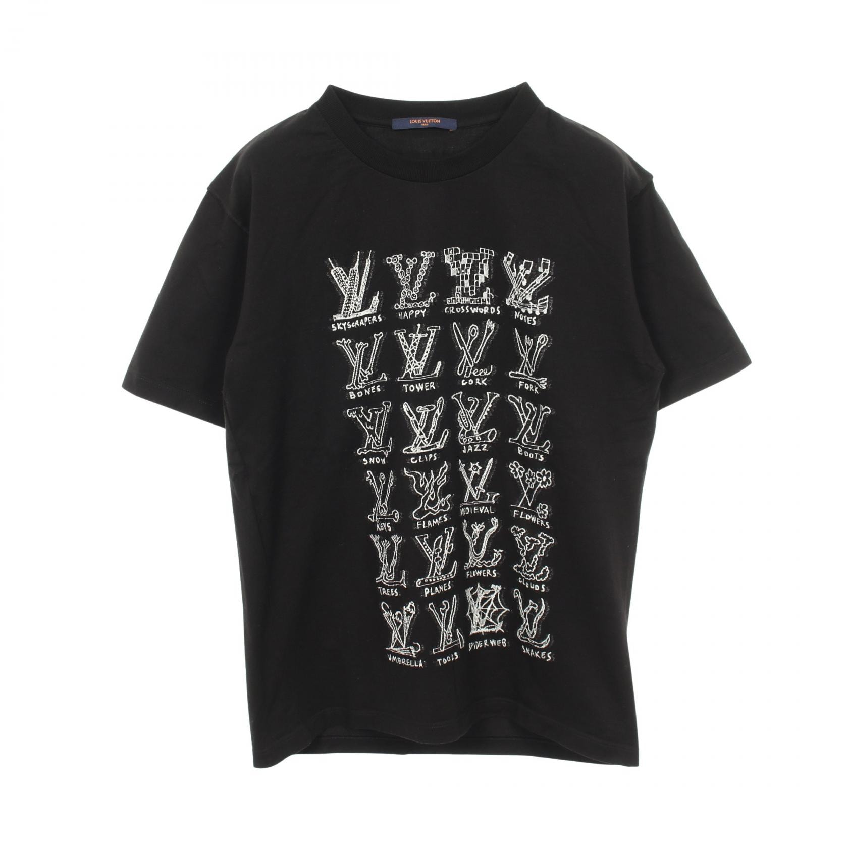 ルイ・ヴィトン LOUIS VUITTON LVカートゥーン 半袖Tシャツ 衣料品 トップス コットン メンズ ブラック系 RM211M ZMI HKY20W 【中古】