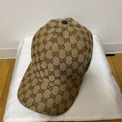 GUCCI Original GG Canvas Baseball Hat With Web "Beige/Ebony"