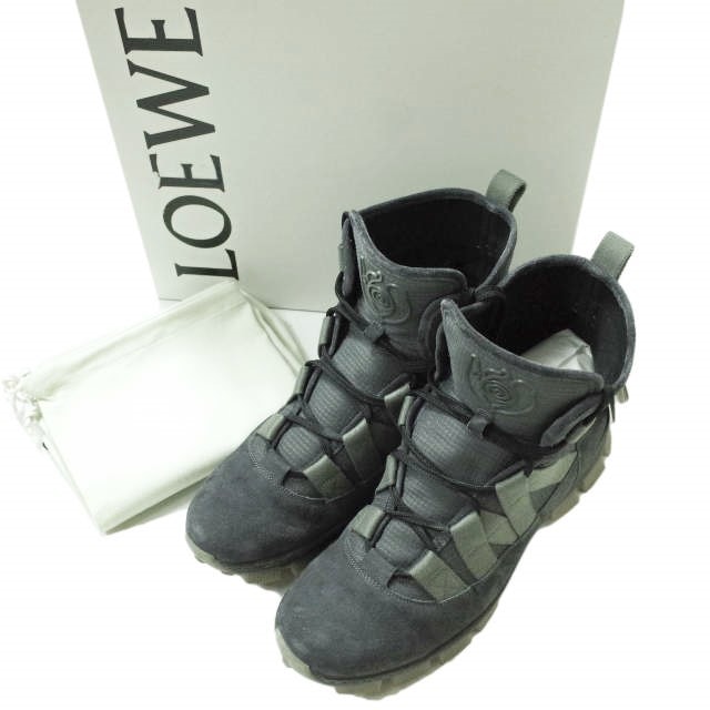 LOEWE ロエベ Suede Trimmed Hiking Boots スエードハイキングブーツ 58 20 05 45(30.5cm) グレー シューズ mm9764