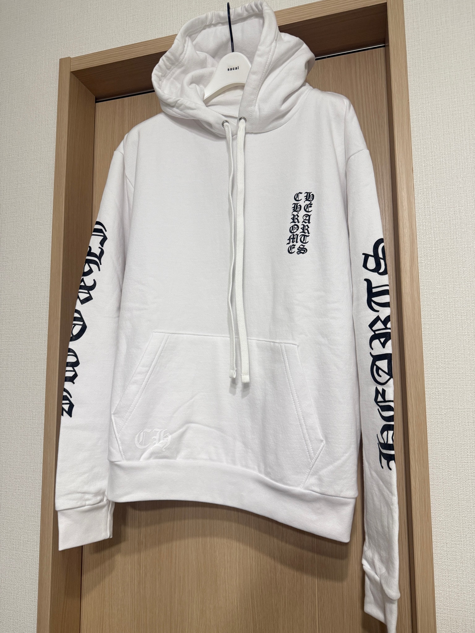 Chrome Hearts Vertical Logo Pullover Hoodie "White"